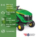 John Deere S110 Lawn Tractor – 19 HP, 42" Edge Deck, Hydrostatic Transmission, Easy Oil Change System - Image 2